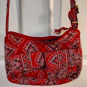 Red Paisley Vera Bradley crossbody or shoulder bag purse handbag